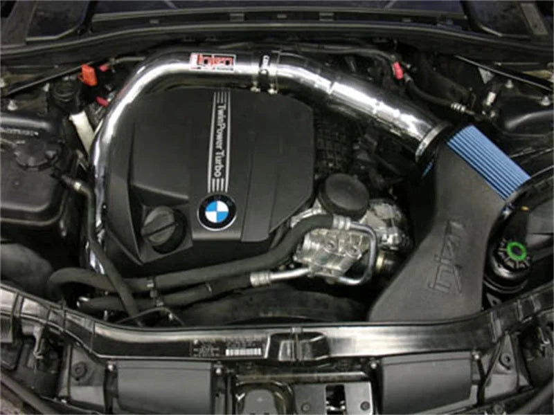 Injen 11 BMW E82 135i (N55) Turbo/E90 335i Polished Tuned Air Intake w/ MR Technology, Air Fusion - Side View