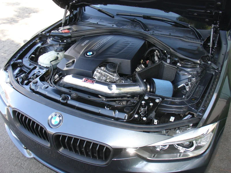 Injen 12-13 BMW 335i (N55) 3.0L L6 (turbo) AUTO TRANS ONLY Wrinkle Black Short Ram Intake w/ MR Tech - Back View