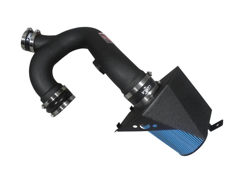 Injen 12-13 Ford F-150 V6 3.5L Eco Boost Engine Short Ram Intake Kit w/ MR Tech - Wrinkle Black - Side View