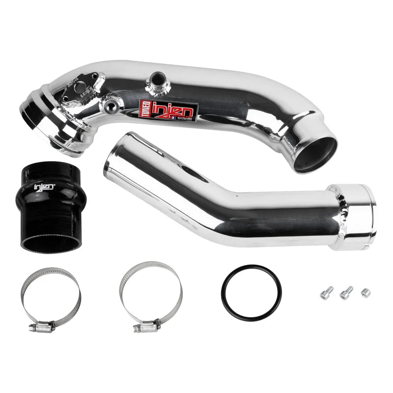 Injen 12-15 BMW 335i (Incl xDrive) (F30/3) L6 3.0L Turbo Polished SES Intercooler Cold Side Pipe - Installation View