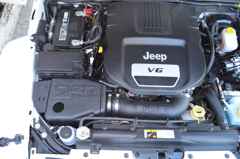 Injen 12-17 Jeep Wrangler JK 3.6L Evolution Intake (Oiled) - Side View