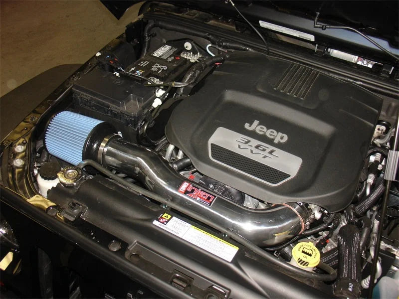 Injen 12-18 Jeep Wrangler JK 3.6L V6 Polished Short Ram Intake w/ Open Filter - Detail View