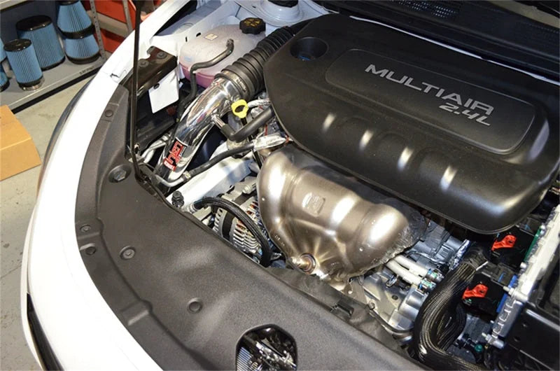 Injen 13-14 Dodge Dart 2.4L Tiger Shark 4 Cyl Polished Cold Air Intake w/ MR Tech - Side View