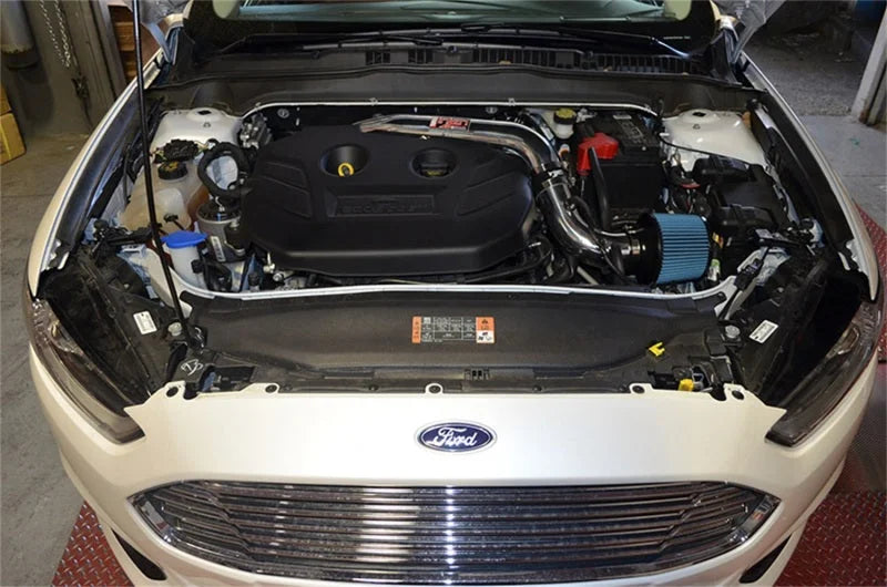 Injen 13 Ford Fusion 2.0L Eco Boost 4Cyl Short Ram Intake w/MR Tech & Heat Shield Polished - Side View