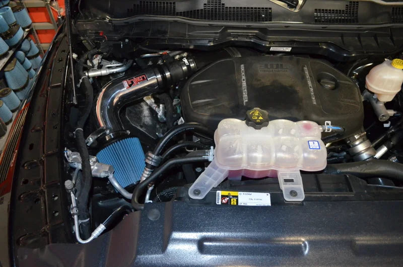 Injen 14-18 Dodge Ram 3.0L V6 Wrinkle Black Power-Flow Short Ram Intake - Detail View