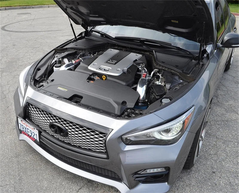 Injen 14 Infiniti Q50 3.7L V6 Black Dual Short Ram Intake w/ MR Techn and Heat Shields - Back View