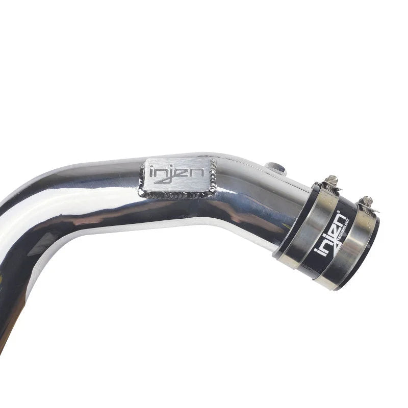 Injen 15-16 BMW M3 (F80) L6 Twin Turbo Polished Intercooler Charge Pipe w/ 1/8in Female NPT Bungs - Side View