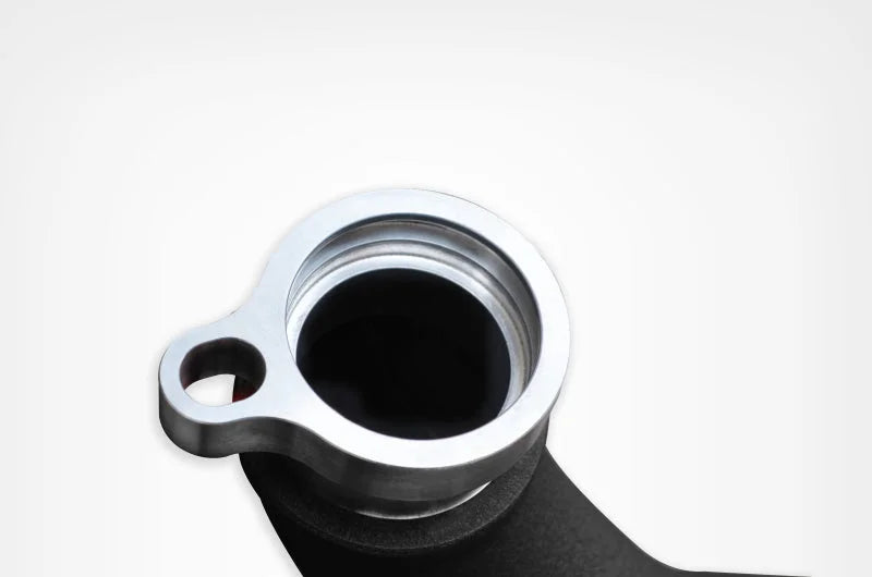 Injen 15-16 BMW M3(F80)/M4 (F82/83) 3.0L L6 Twin Turbo 2PC Aluminum Int. Charge Pipe - Wrinkle Black - Detail View