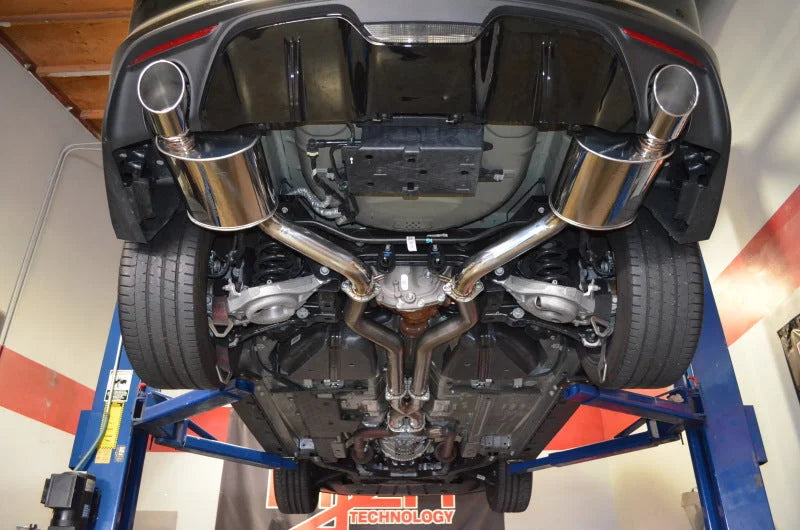 Injen 15-16 Ford Mustang GT 5.0L V8 3in Cat-Back Stainless Steel Exhaust - Back View