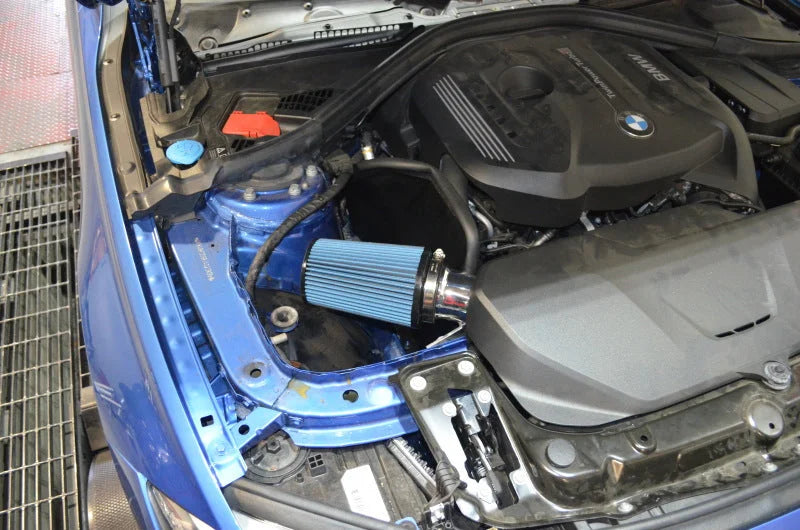Injen 16-18 BMW 330i B48 2.0L (t) Wrinkle Black Cold Air Intake - Back View