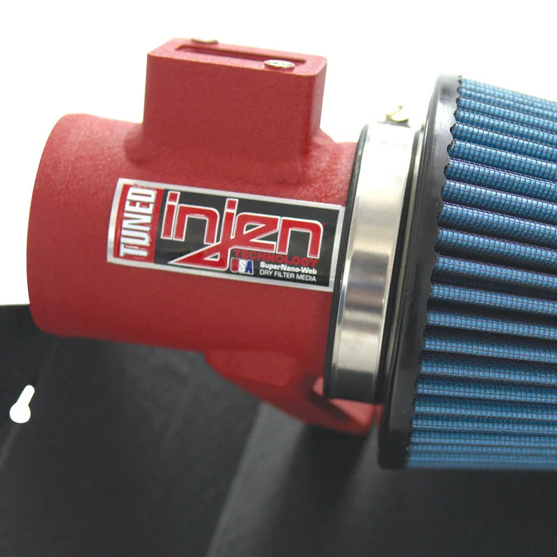 Injen 16-19 Ford Fiesta ST 1.6L Turbo 4Cyl Wrinkle Red Short Ram Intake w/MR Tech (Special order) - Installation View