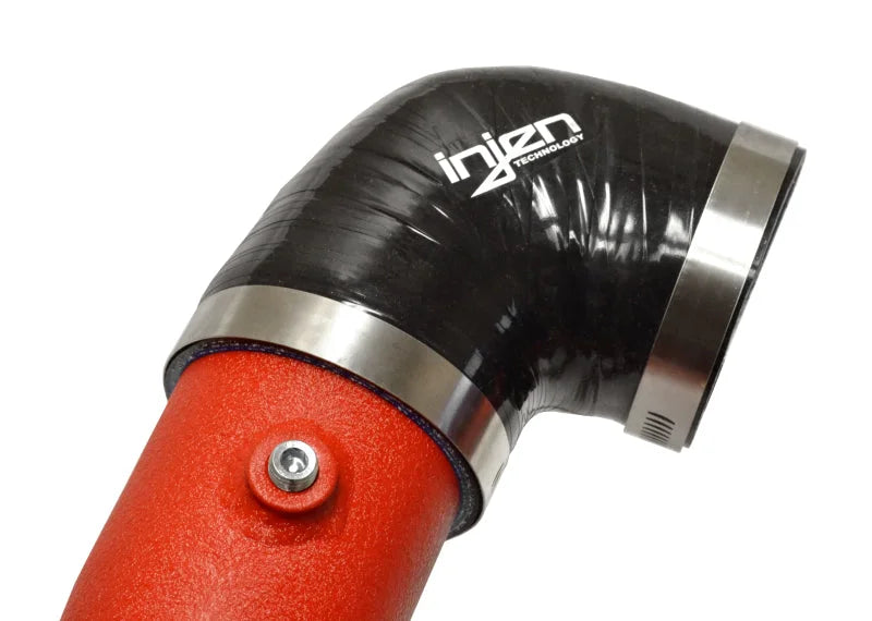 Injen 16-20 Chevrolet Camaro 2.0L Turbo Wrinkle Red Intercooler Piping - Back View