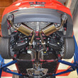 Load image into Gallery viewer, Injen 16-20 Chevy Camaro 2.0L 4 Cyl Full 3in Cat-Back Stainless Steel Exhaust w/SS Flanges &amp; Y Pipe - Back View