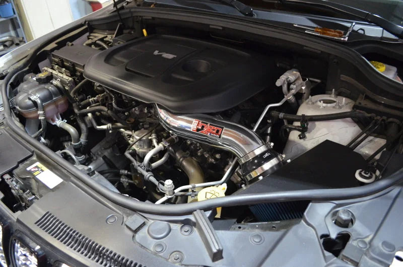 Injen 16-20 Dodge Durango / Jeep Grand Cherokee 3.6L V6 Wrinkled Black PF Short Ram Cold Air Intake - Back View