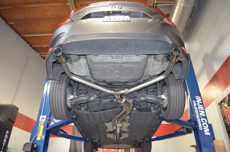 Injen 16-20 Honda Civic 1.5L Turbo 4Cyl (Sedan) 63mm SS Cat-Back Exhaust w/ Dual Burnt Titanium Tips - Back View