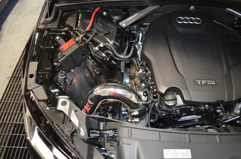 Injen 17-19 Audi A4 2.0T Black Cold Air Intake - Installation View