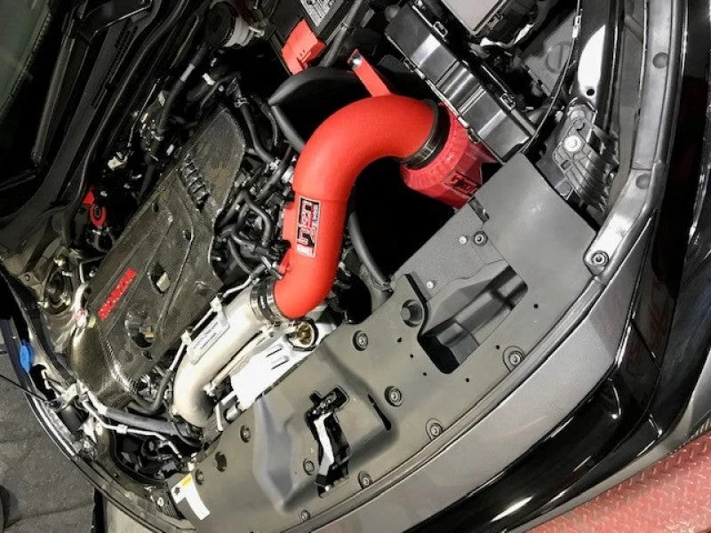 Injen 17-19 Honda Civic Type R 2.0T Wrinkle Red Short Ram Air Intake - Back View