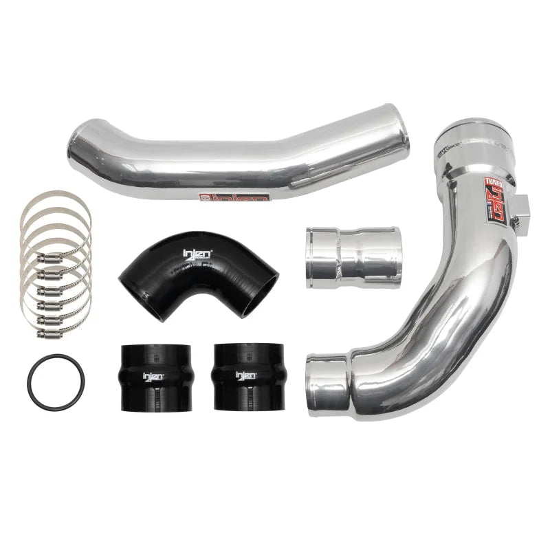 Injen 17-22 Ford F250/F/350/F-450/F-550 V8-6.7L Turbo Diesel Polished Intercooler Piping Kit - Installation View