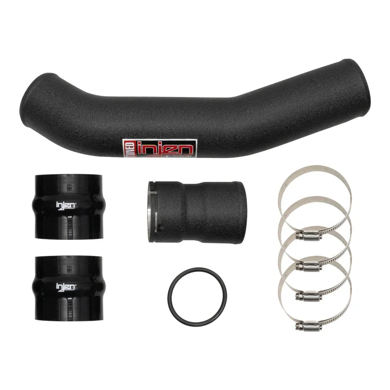 Injen 17-22 Ford F250/F/350/F-450/F-550 V8-6.7L Turbo Diesel Wrnkl Blk Intercooler Hot Side Piping - Detail View
