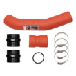 Load image into Gallery viewer, Injen 17-22 Ford F250/F/350/F-450/F-550 V8-6.7L Turbo Diesel Wrnkl Red Intercooler Hot Side Piping - Detail View