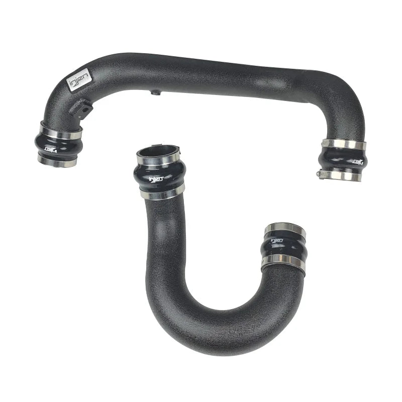 Injen 18-19 Audi S4/S5 (B9) V6 3.0L Turbo Wrinkle Black Intercooler Piping - Side View