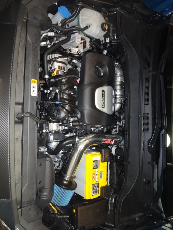 Injen 18-20 Hyundai Kona L4-1.6L Turbo Laser Black IS Short Ram Cold Air Intake System - Side View