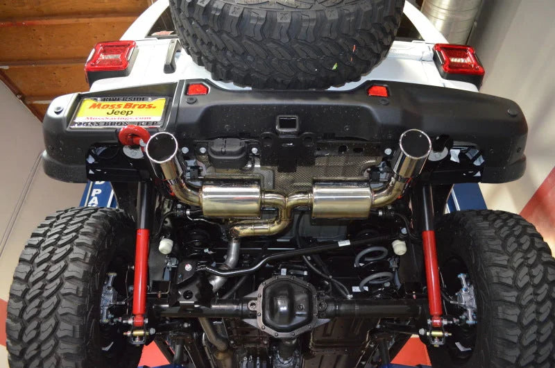 Injen 18-20 Jeep Wrangler JL L4-2.0L Turbo / V6-3.6L SS Axle-back Exhaust - Polished - Side View