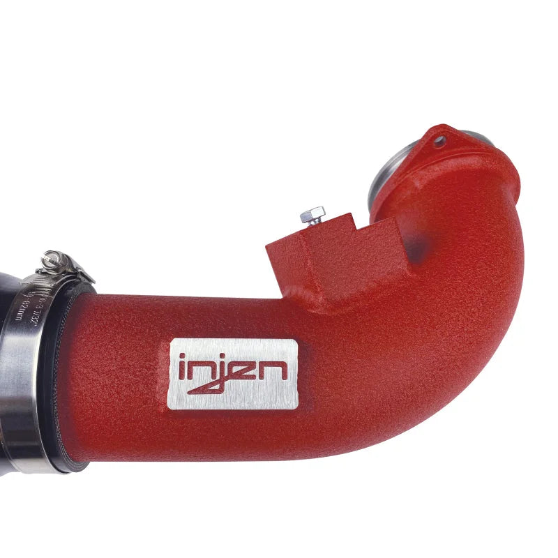 Injen 19-20 BMW Z4 / 2020 Toyota Supra 3.0L Turbo Wrinkle Red SES Intercooler Pipes - Back View