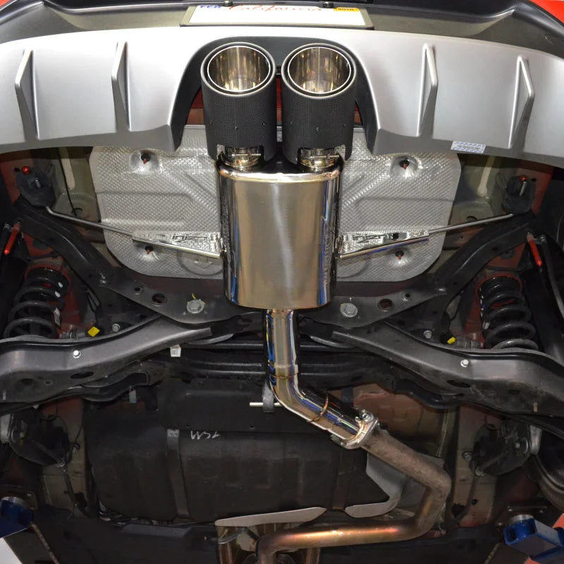 Injen 19-21 Hyundai Veloster L4 1.6L Turbo Performance Stainless Steel Axle Back Exhaust System - Side View