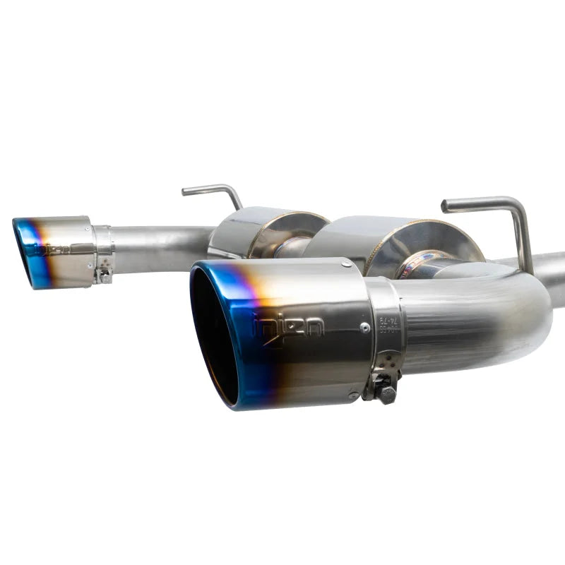 Injen 19-22 Hyundai Veloster N L4 2.0L Turbo Performance SS Axle Back Exhaust System - Burnt Ti Tips - Back View