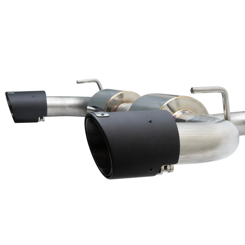 Injen 19-22 Hyundai Veloster N L4 2.0L Turbo Performance SS Axle Back Exhaust System - Carbon Tips - Back View
