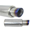 Load image into Gallery viewer, Injen 2 3/8 Universal Muffler w/Titanium burnt rolled Tip and stainless steel resonated inner wall - Detail View