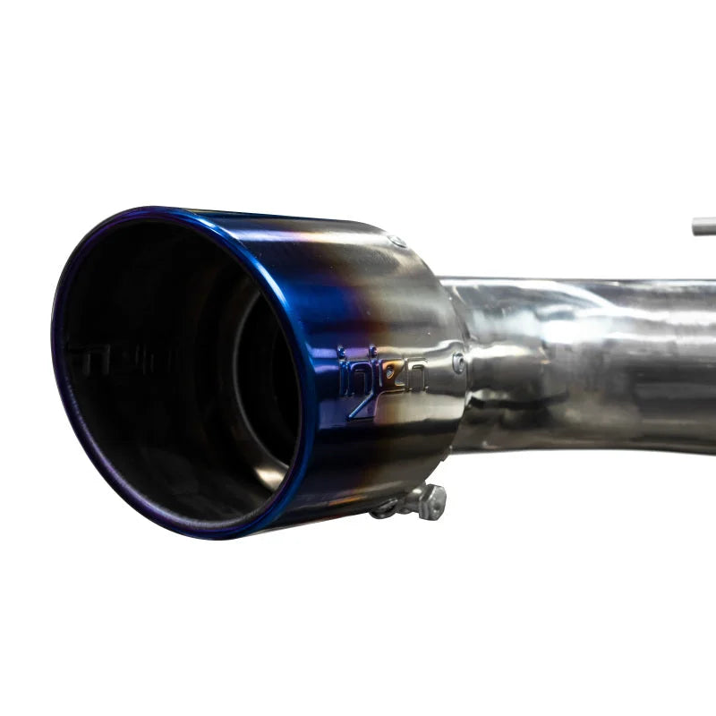Injen 20-21 Toyota Supra 3.0L Turbo 6cyl SS Cat-Back Exhaust w/ Burnt Tips - Side View