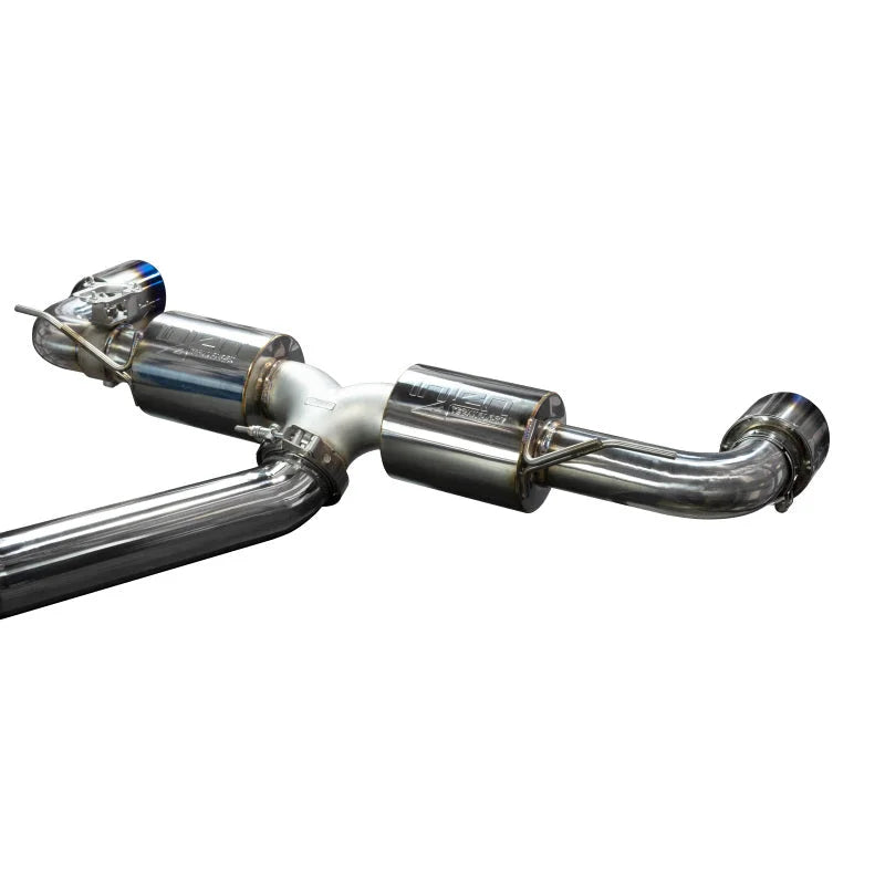Injen 20-21 Toyota Supra 3.0L Turbo 6cyl SS Cat-Back Exhaust w/ Burnt Tips - Installation View