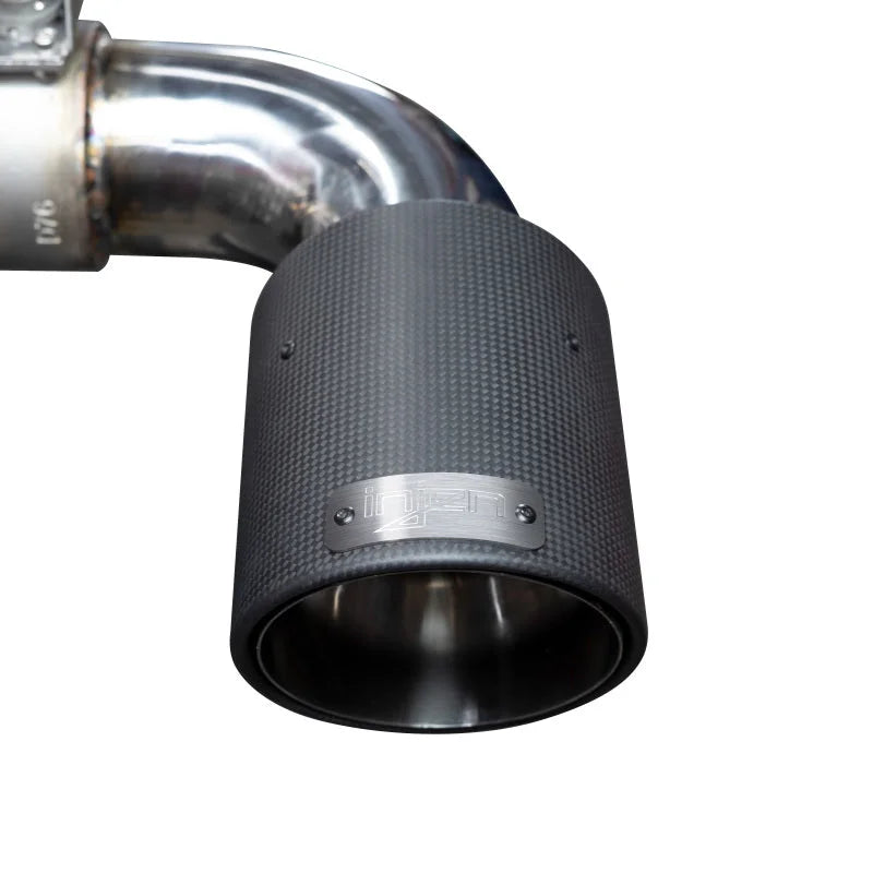 Injen 20-21 Toyota Supra 3.0L Turbo 6cyl SS Cat-Back Exhaust w/ Carbon Fiber Tips - Side View