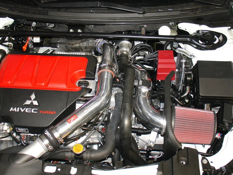 Injen 2008-14 Mitsubishi Evo X 2.0L 4Cyl Black Short Ram Intake - Side View