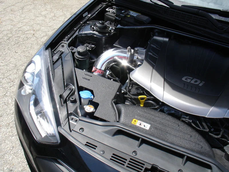 Injen 2013+ Hyundai Genesis Coupe (3.8L ONLY) V6 Polished Short Ram Intake w/ Heat Shield & Cover - Side View