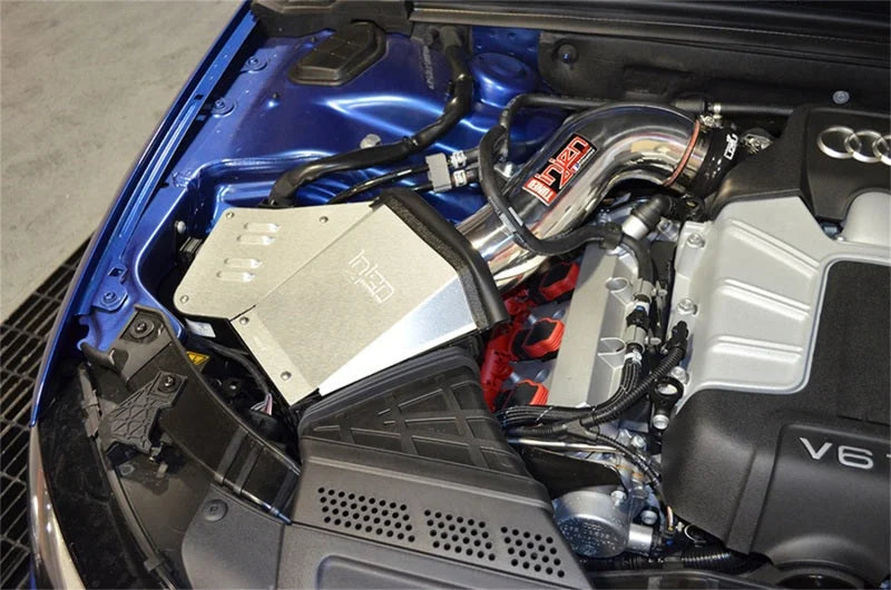 Injen 2015 Audi B8/S4 3.0L TFSI Supercharged Polished Short Ram Intake w/MR Technology & Heat Shield - Side View