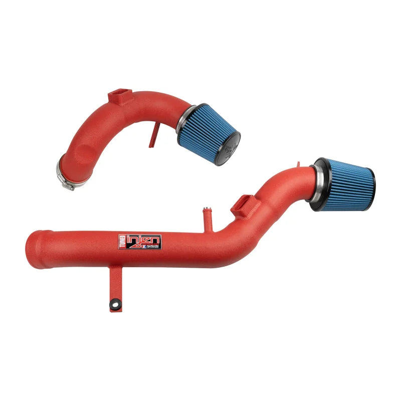 Injen 2015 M3/M4 3.0L Twin Turbo Wrinkle Red Short Ram 2pc. Intake System w/ MR Technology - Side View