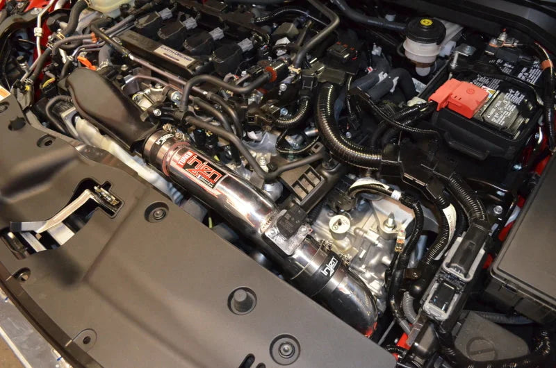 Injen 2016 Honda Civic 1.5L Turbo 4Cyl Wrinkle Red Cold Air Intake w/MR Tech (does not fit Si trim) - Back View