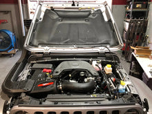Load image into Gallery viewer, Injen 2018 Jeep Wrangler 3.6L Evolution Air Intake w/Oiled Filter - Installation View