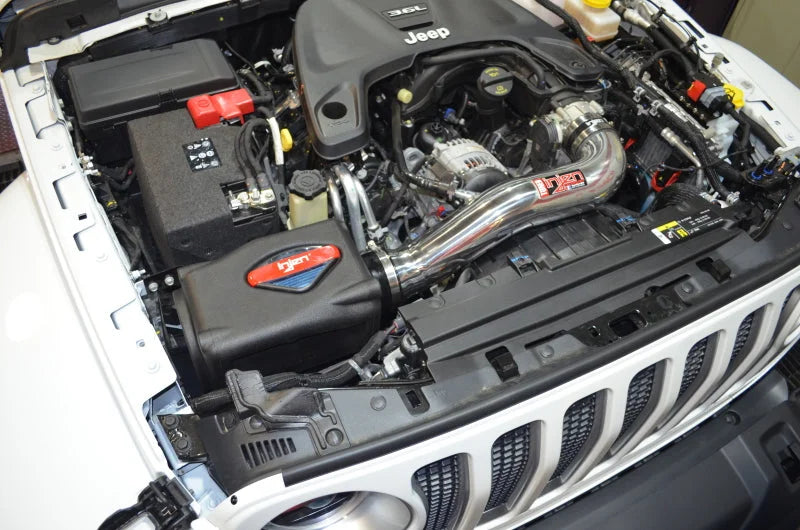 Injen 2018+ Jeep Wrangler JL V6-3.6L Polished Power-Flow Air Intake System - Side View