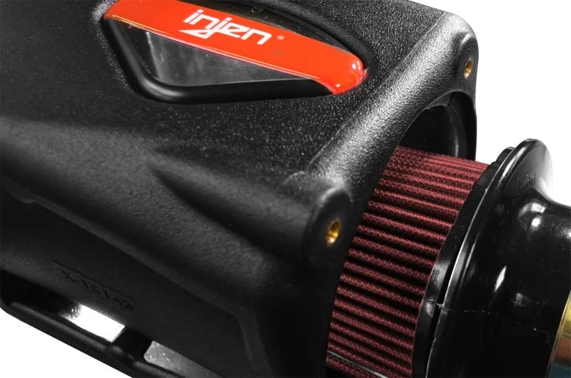 Injen 2018+ Jeep Wrangler JL V6-3.6L Wrinkle Black Oiled Power-Flow Air Intake System - Installation View