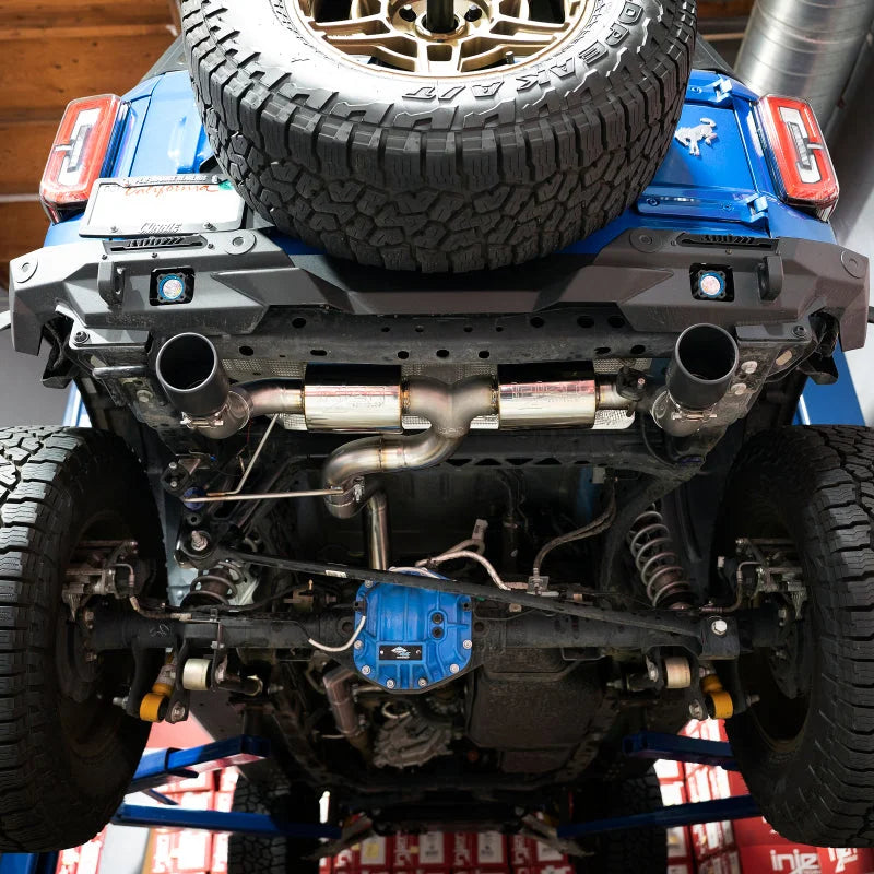 Injen 21-22 Ford Bronco L4-2.3L Turbo/V6-2.7L Twin Turbo  SS Cat-Back Exhaust - Side View