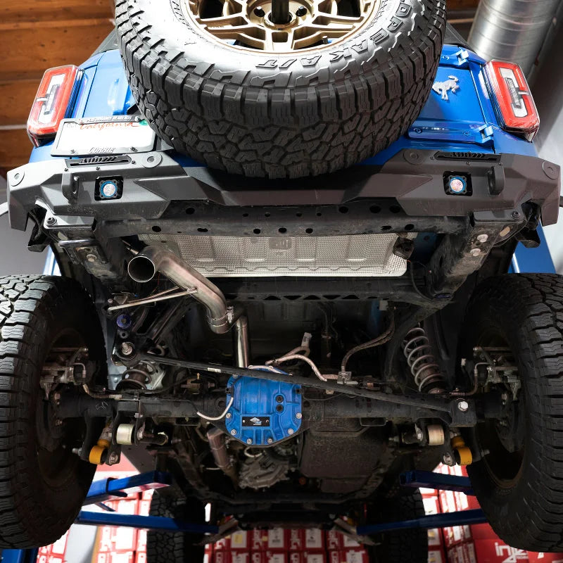 Injen 21-22 Ford Bronco L4-2.3L Turbo/V6-2.7L Twin Turbo SS Race Series Cat-Back Exhaust - Back View