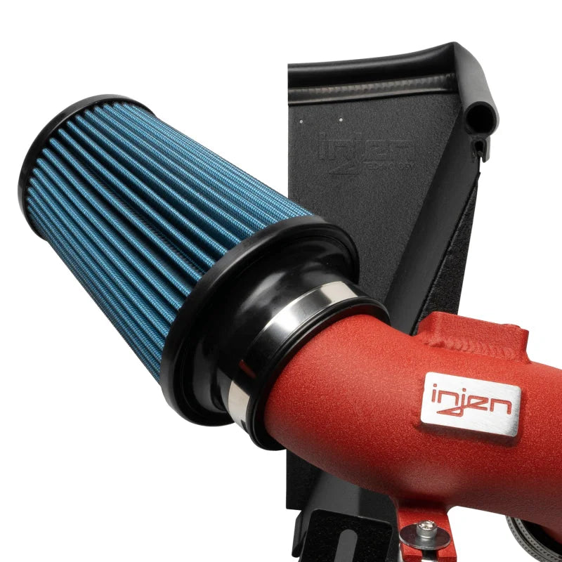 Injen 21-22 Toyota Supra 2.0L 4 Cyl. SP Short Ram Air Intake System - Wrinkle Red - Side View