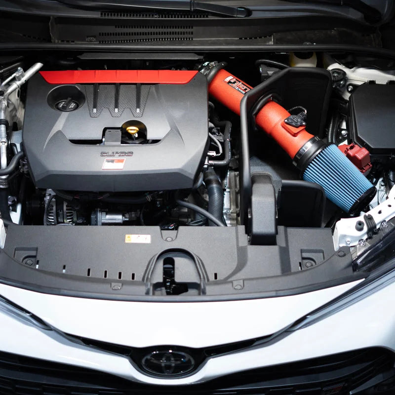 Injen 23-25 Toyota GR Corolla L3-1.6L Turbo Wrinkle Red Short Ram Cold Air Intake - Side View