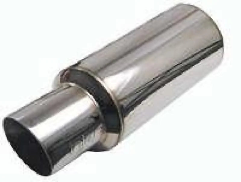 Injen 3.00 Universal Muffler w/Stainless Steel resonated rolled tip (Injen embossed logo) - Side View