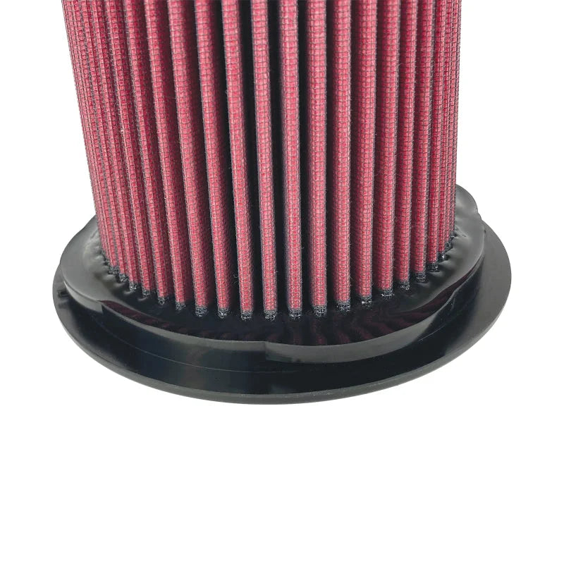 Injen 8-Layer Oiled Cotton Gauze Air Filter 5in Flange ID 8in Base/ 7.9in Height/ 5.3in Inertia Top - Side View