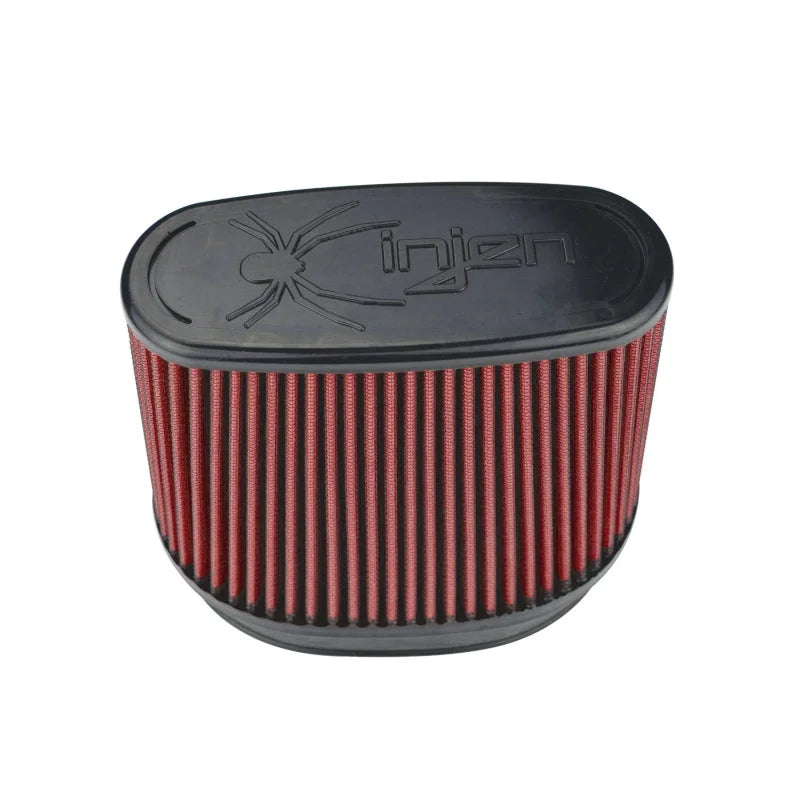 Injen 8-Layer Oiled Cotton Gauze Air Filter/ Oval ID Oval Base/5.55in Media HT/7in x 2.75in Oval Top - Detail View